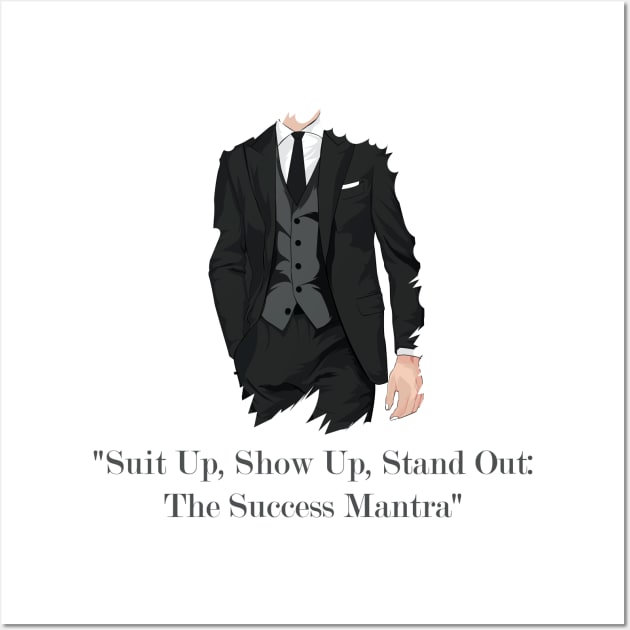 Black Suit, Tie and Vest | "Suit Up, Show Up, Stand Out: The Success Mantra" Wall Art by muzamilshayk